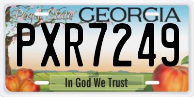 GA license plate PXR7249
