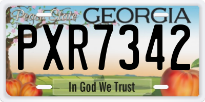 GA license plate PXR7342