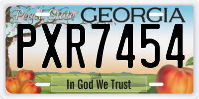 GA license plate PXR7454