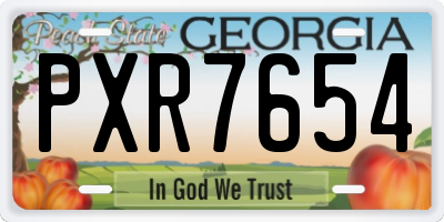 GA license plate PXR7654