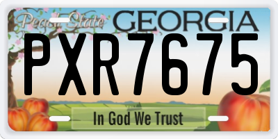GA license plate PXR7675