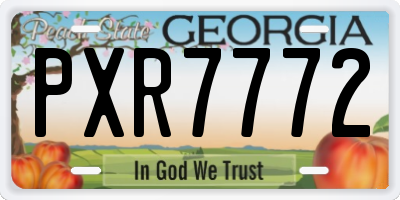 GA license plate PXR7772