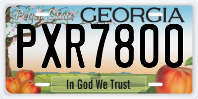 GA license plate PXR7800