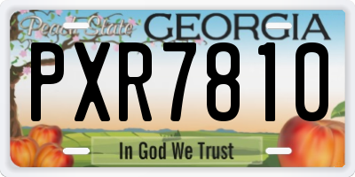 GA license plate PXR7810