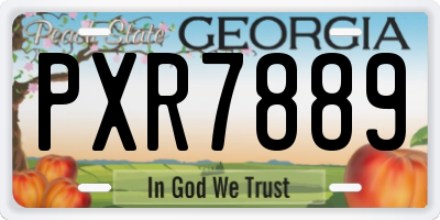 GA license plate PXR7889