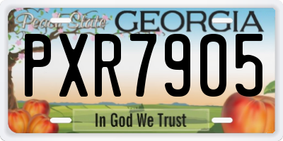 GA license plate PXR7905