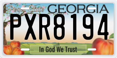 GA license plate PXR8194