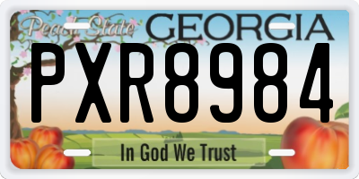 GA license plate PXR8984