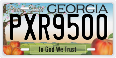GA license plate PXR9500