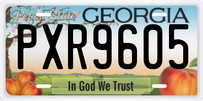 GA license plate PXR9605