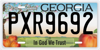 GA license plate PXR9692