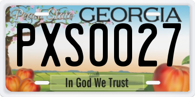 GA license plate PXS0027