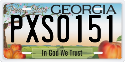 GA license plate PXS0151