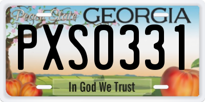 GA license plate PXS0331