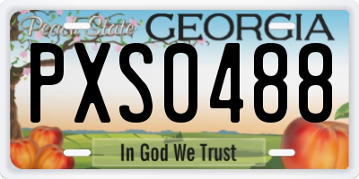 GA license plate PXS0488