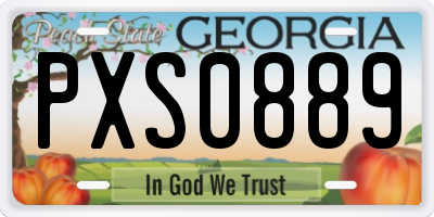 GA license plate PXS0889