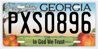 GA license plate PXS0896