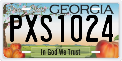 GA license plate PXS1024