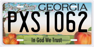 GA license plate PXS1062