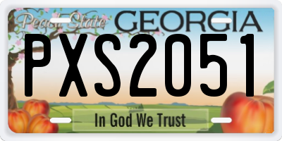GA license plate PXS2051