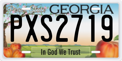 GA license plate PXS2719