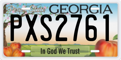 GA license plate PXS2761