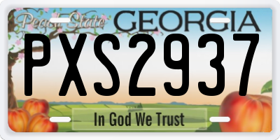 GA license plate PXS2937