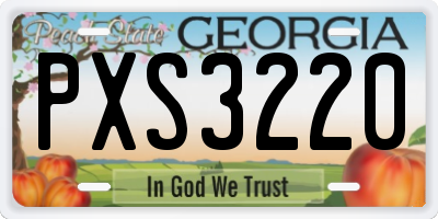 GA license plate PXS3220