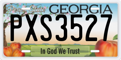 GA license plate PXS3527