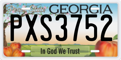 GA license plate PXS3752