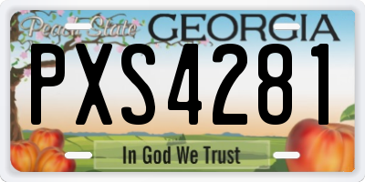 GA license plate PXS4281