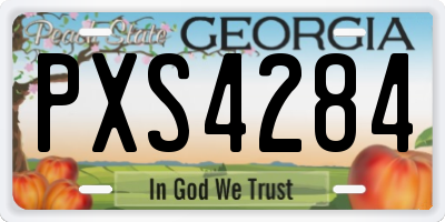 GA license plate PXS4284