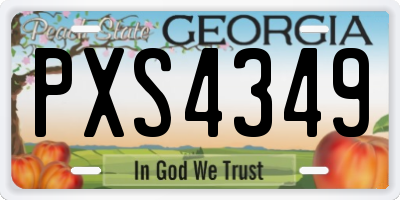 GA license plate PXS4349