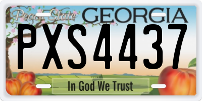 GA license plate PXS4437