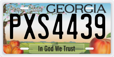 GA license plate PXS4439