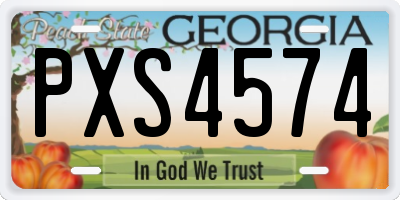 GA license plate PXS4574