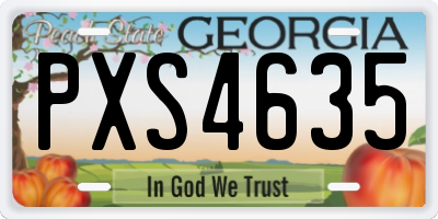 GA license plate PXS4635