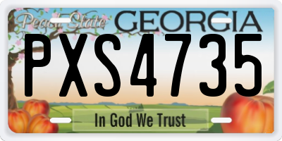 GA license plate PXS4735