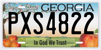 GA license plate PXS4822