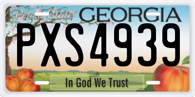 GA license plate PXS4939