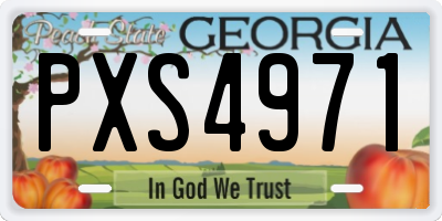 GA license plate PXS4971