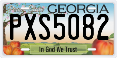 GA license plate PXS5082