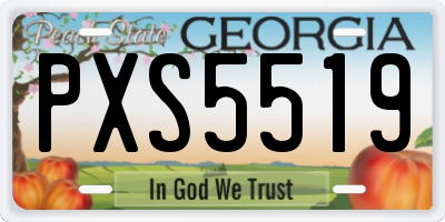 GA license plate PXS5519