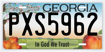 GA license plate PXS5962