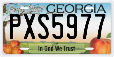 GA license plate PXS5977