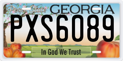 GA license plate PXS6089
