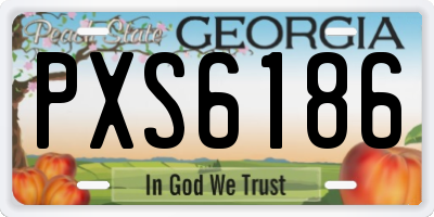 GA license plate PXS6186