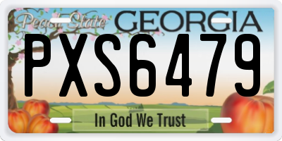 GA license plate PXS6479
