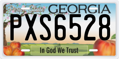 GA license plate PXS6528