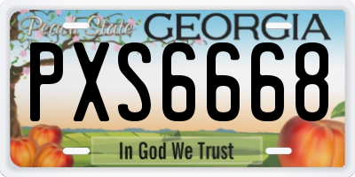 GA license plate PXS6668